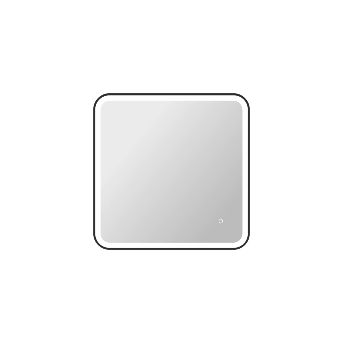 MRE6A3030BK 30 in. Rectangle LED Front & Backlit Wall Mirror, Black