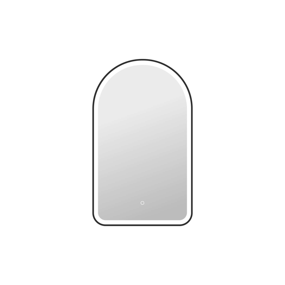 MRE6D2440BK 40 in. Arch LED Front & Backlit Wall Mirror, Black