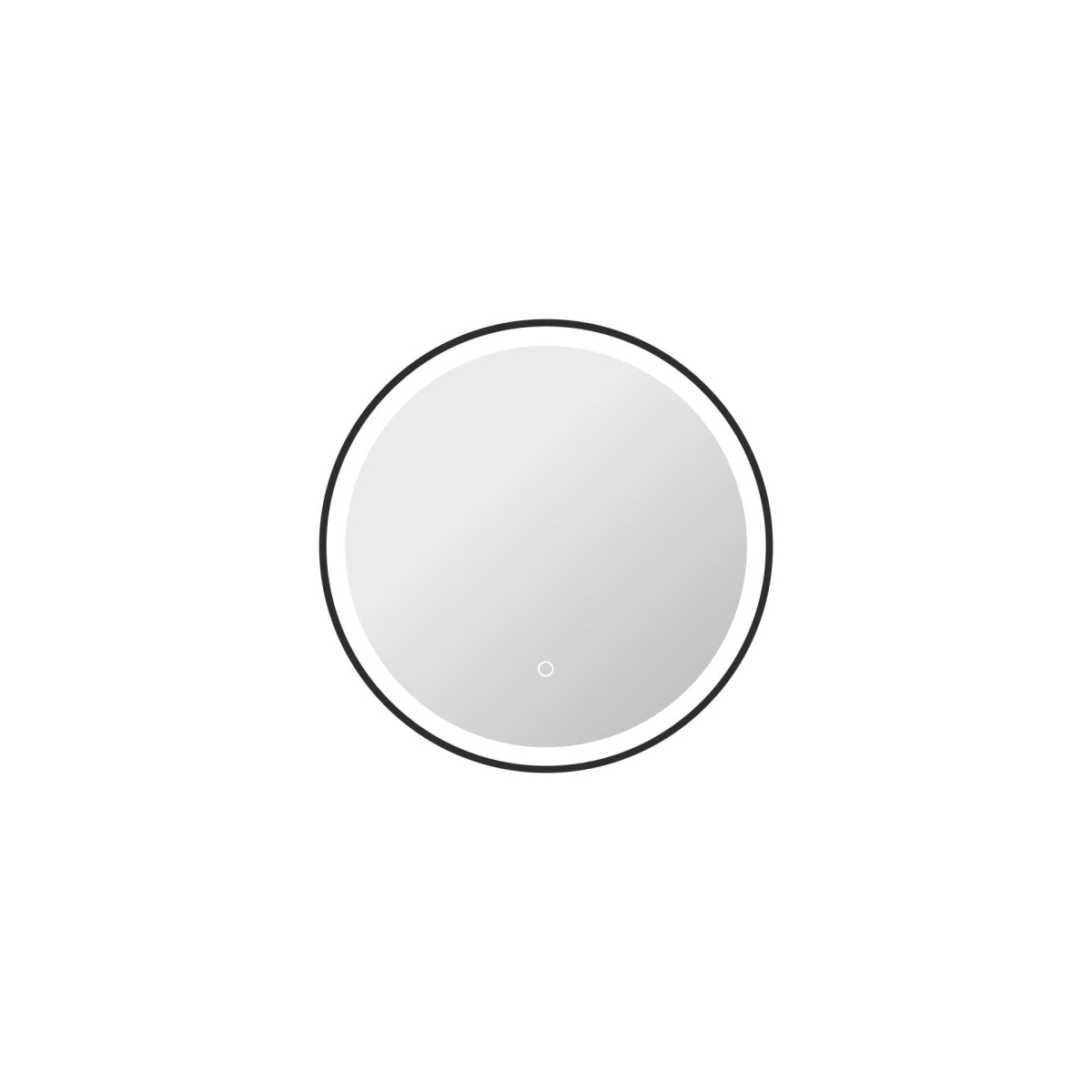 MRE6B24BK 24 in. Round LED Front & Backlit Wall Mirror, Black