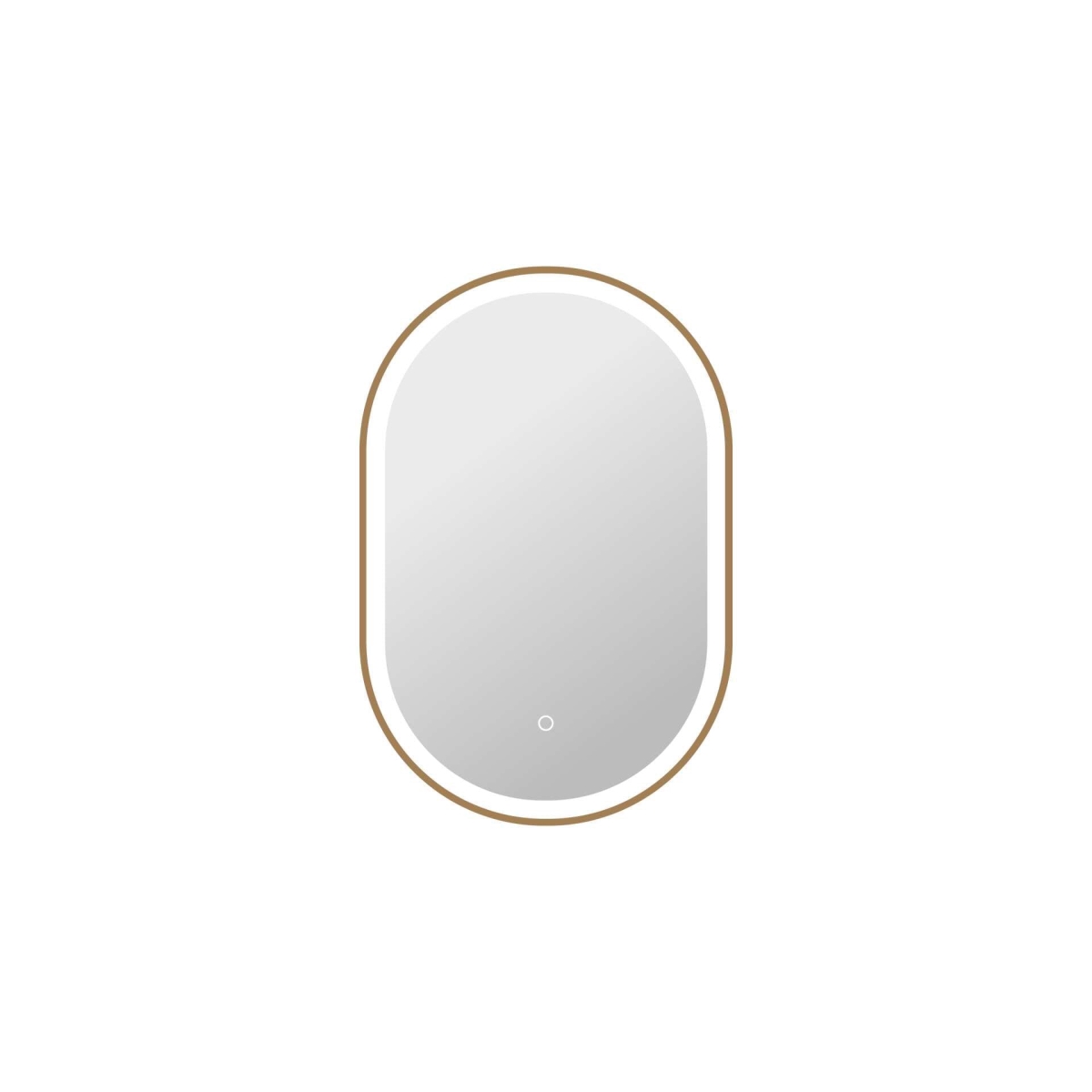 MRE6C2030SG 30 in. Oval LED Front & Backlit Wall Mirror, Satin Gold