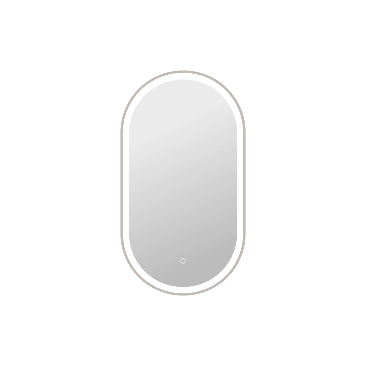 MRE6C2036SL 36 in. Oval LED Front & Backlit Wall Mirror, Silver