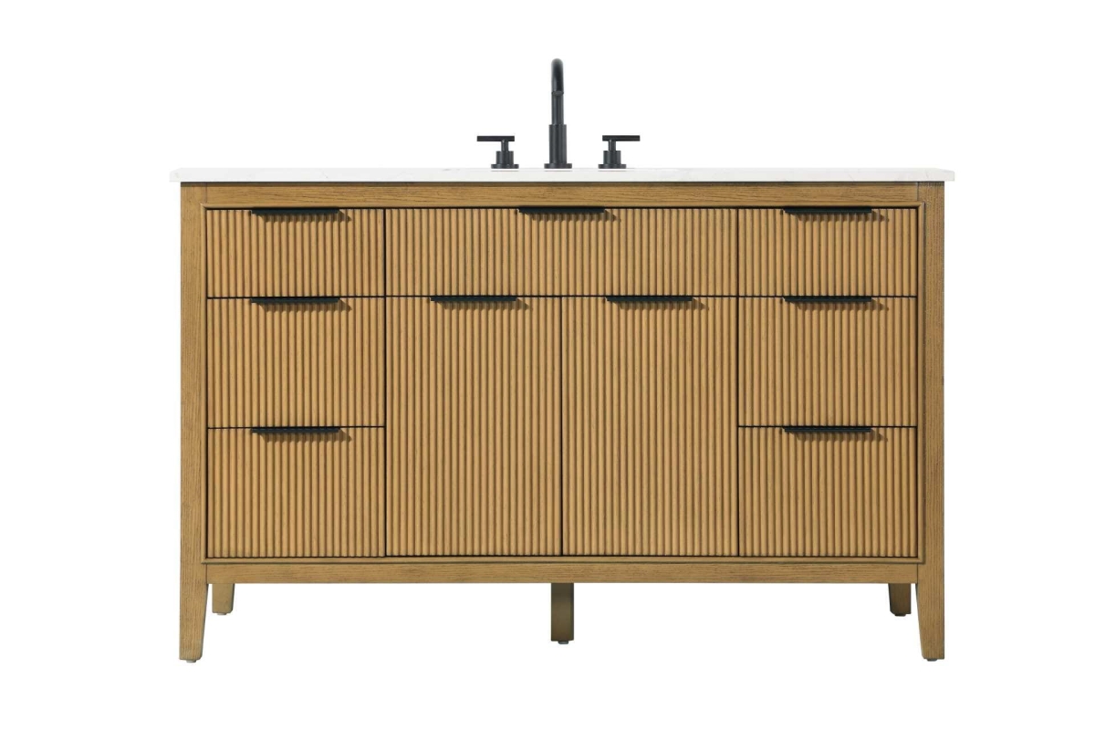 VF29854HT 54 in. Single Bathroom Vanity, Honey Teak
