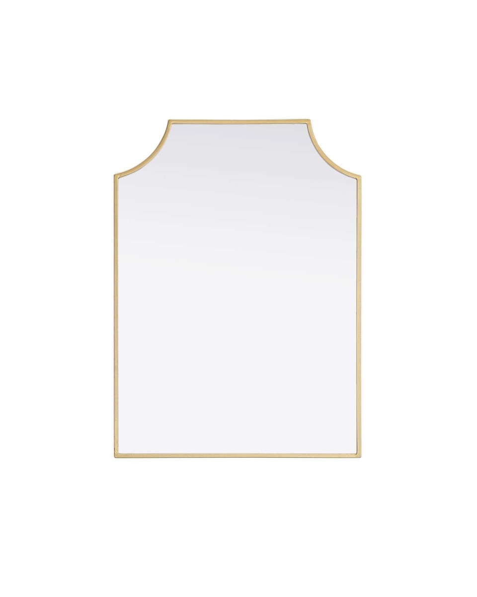 MR3B2230BRA 22 x 30 in. Notched Metal Mirror, Brass