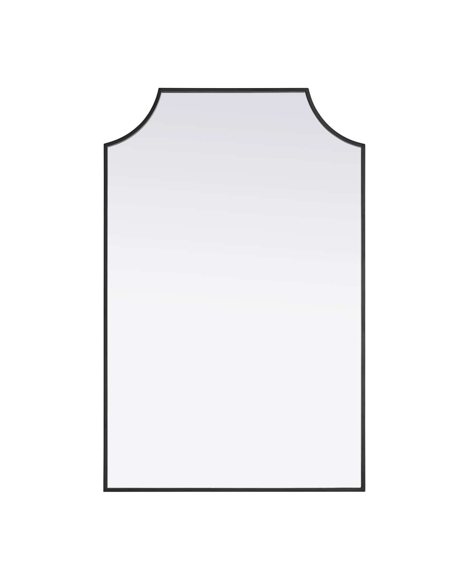 Elegant Kitchen and Bath - Notched Metal Mirror 27x42 inch - Black