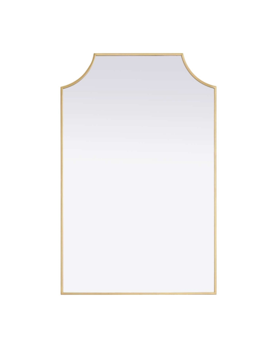 MR3B2742BRA 27 x 42 in. Notched Metal Mirror, Brass