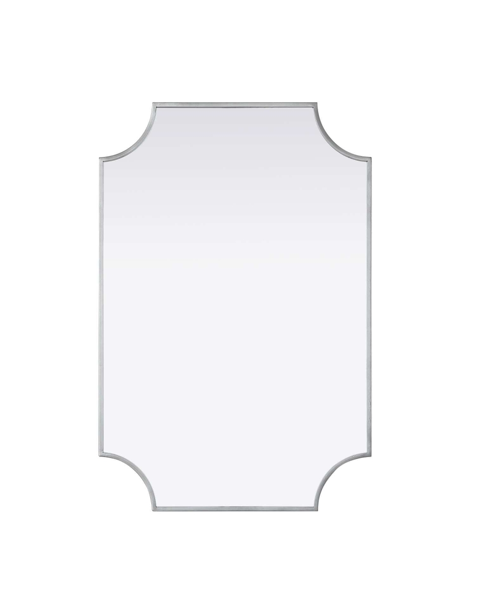 MR3D2436SIL 24 x 36 in. Rectangle Notched Metal Mirror, Silver