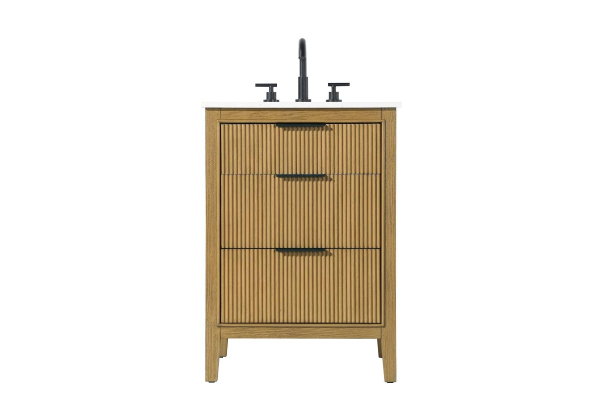 VF29824HT 24 in. Single Bathroom Vanity Cabinet, Honey Teak