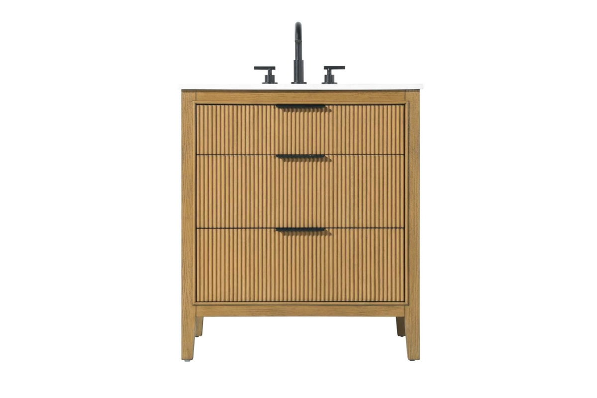 VF29830HT 30 in. Single Bathroom Vanity Cabinet, Honey Teak