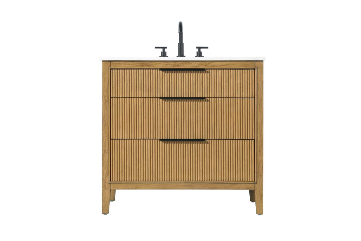 VF29836HT 36 in. Single Bathroom Vanity Cabinet, Honey Teak