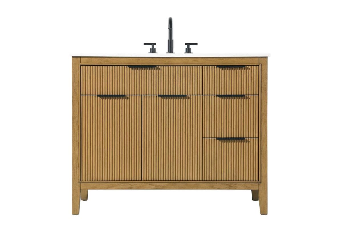 VF29842HT 42 in. Single Bathroom Vanity Cabinet, Honey Teak