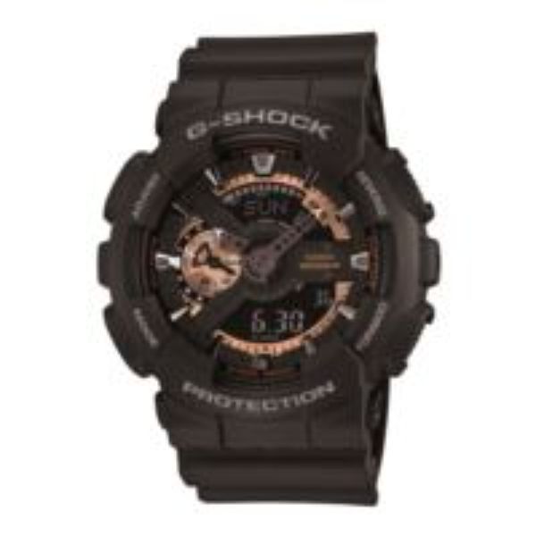 GA110RG-1A Mens G-Shock Watch, Matte Black & Rose Gold