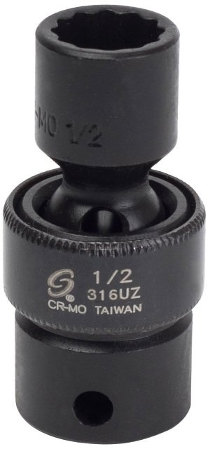 Sunex Tool SU316UZ 0.37 in. Drive 0.5 in. 12-Point Universal Impact Socket