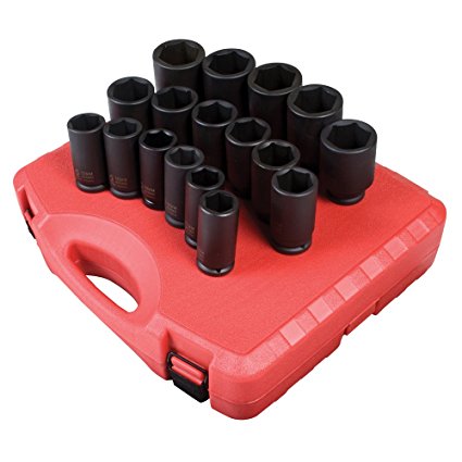 0.75 in. Drive Deep Metric Impact Socket Set - 17 Pieces