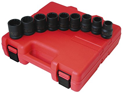 3/4 in Drive Sae 12 Point Standard Thin Wall 9-Piece Impact Socket Set
