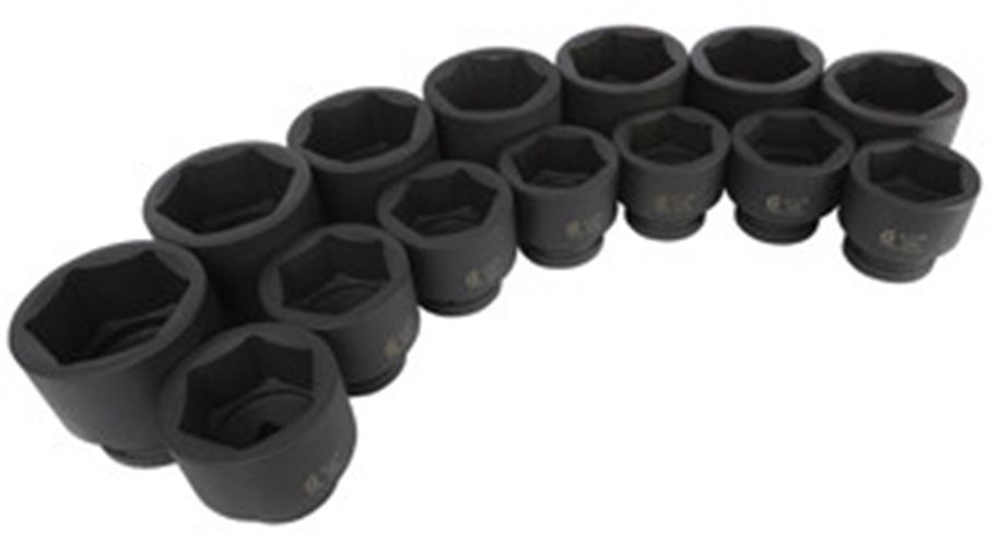 1 in Drive Sae 6 Point Standard 16-Piece Impact Socket Set