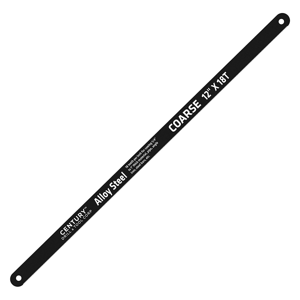 Century Drill Carbon Alloy Steel 12-Inch Hacksaw Blades with 18T/Inch (04333)