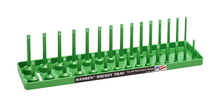 Picture of Hansen Global HR3804 0.38 in. Drive Metric Regular & Deep Socket Holder&#44; Green