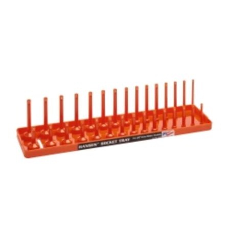 Fractional Three Row Socket Tray for 3/8" Drive Sockets, Orange