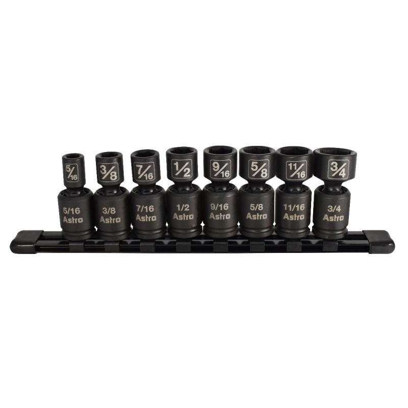 0.37 in. Drive Nano Pinless Universal Impact Sockets - 8 Piece
