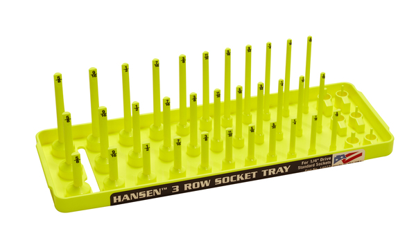 Picture of Irwin Industrial Tool HR14073 0.25 in. Socket Tray Organizer Holder 3 Row Standard SAE Shallow Deep&#44; Yellow