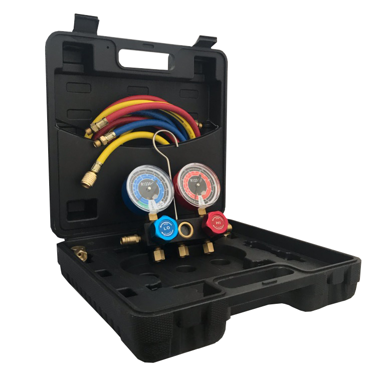 R-1234yf Aluminum Manifold Gauge Set with Quick Couplers