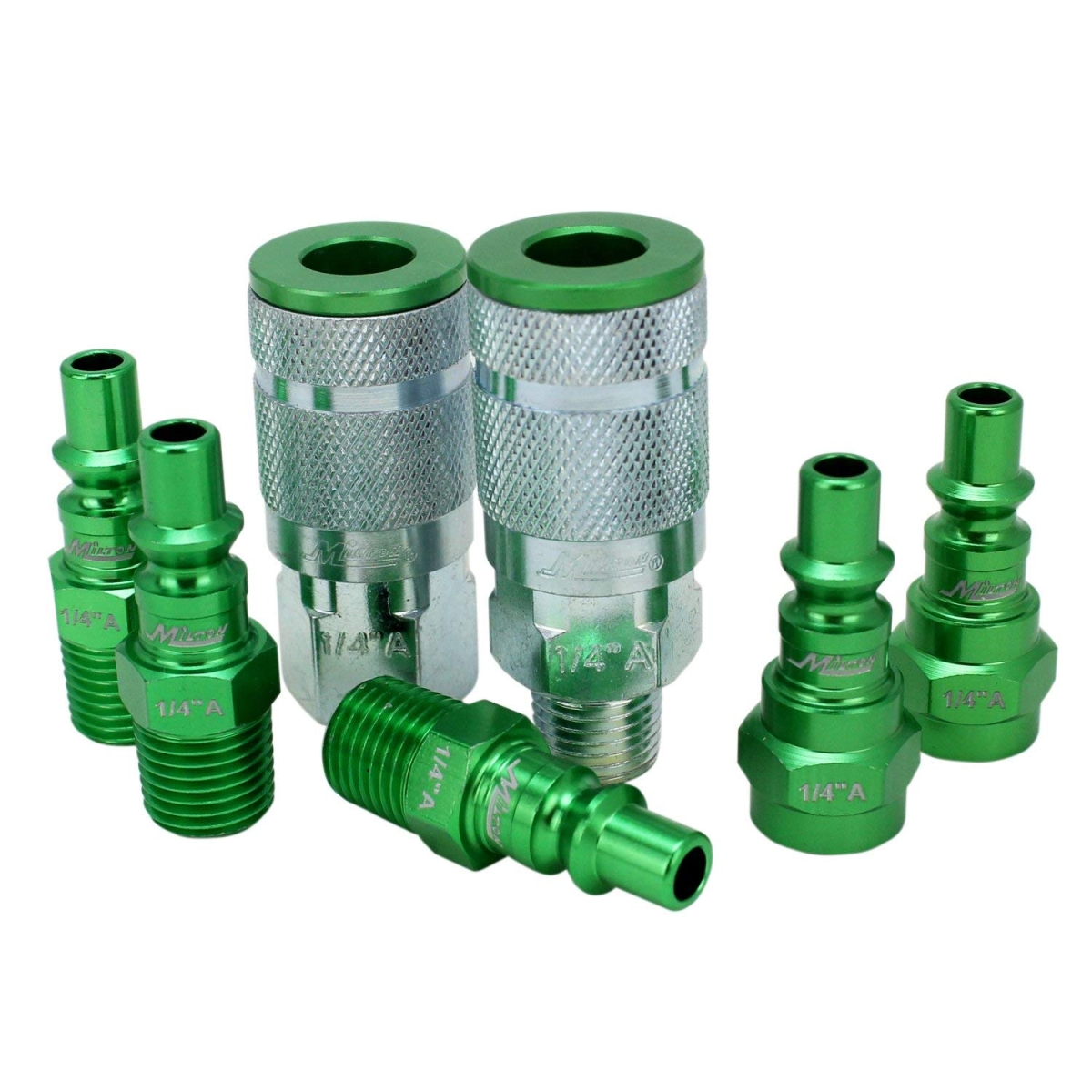 A-Style 0.25 in. NPT Green ColorFit Coupler & Plug Kit - 7 Piece