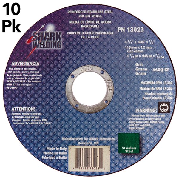 4.5 x 0.045 x 0.62 in. Cut Off Wheel - Pack of 10