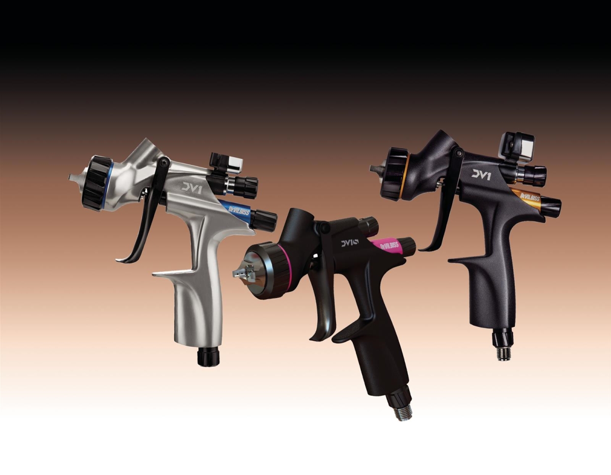 Picture of Devilbiss DV704702 DV1 GPG Primer Gun 3-Gun Spray Bundles&#44; Clear Anodized