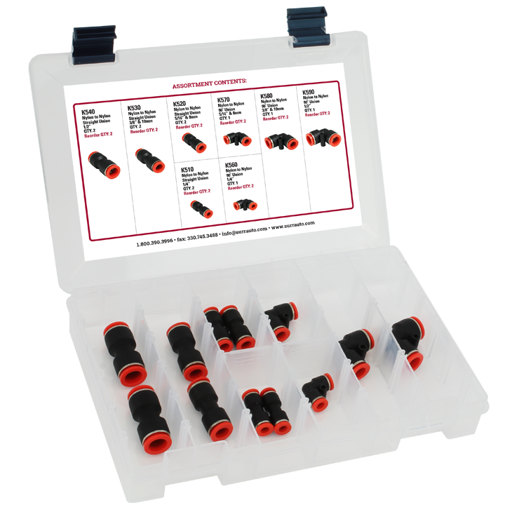 Nylon Fuel Line Union Assortment Kit