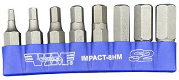 Picture of Vim Tools VMIMPACT-8HM 0.31 in. Metric Shank Impact Hex Bit Set, 8 Piece