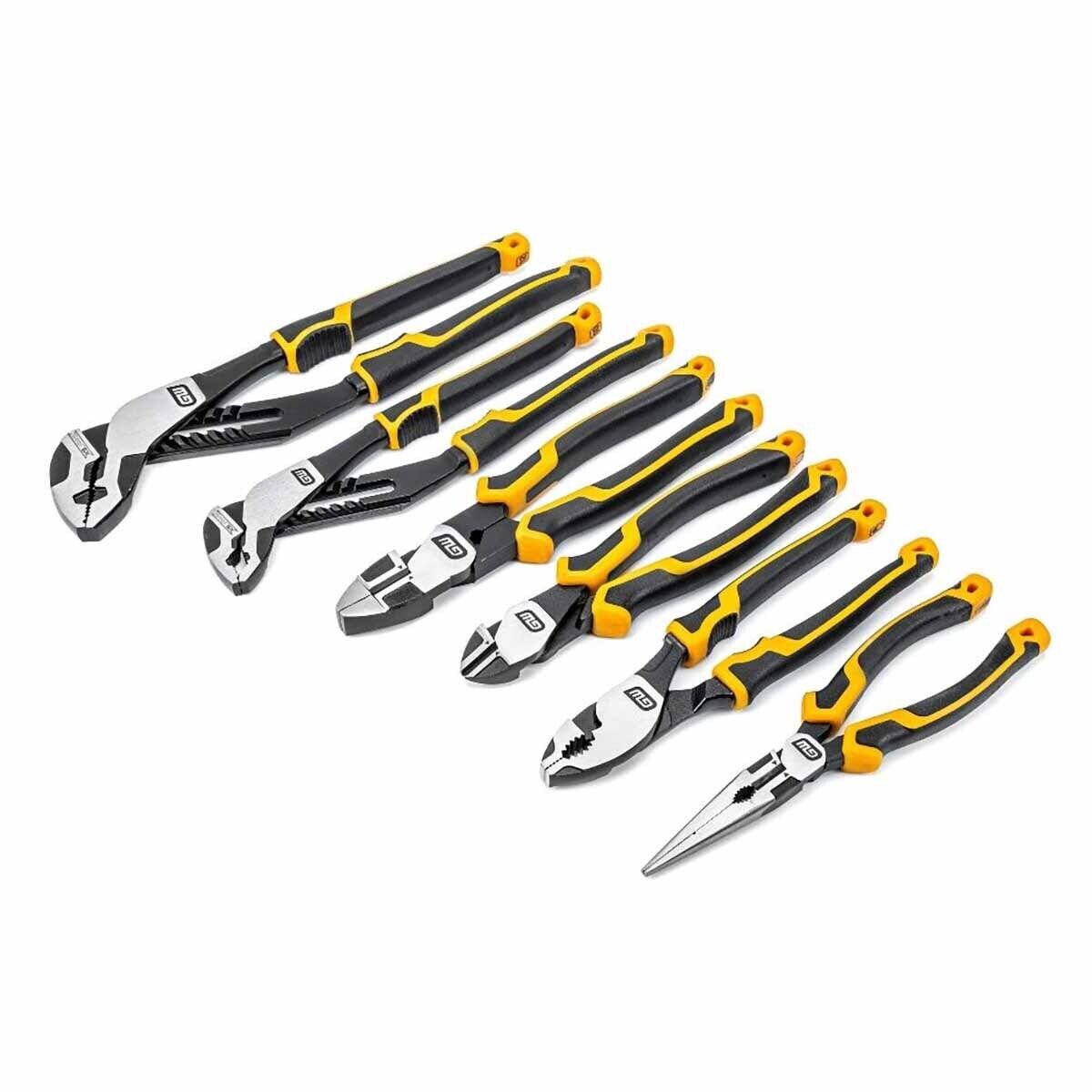 KD82204C-06 Mixed Dual Plier Material Mixed Plier Set, Black & Molten Orange - 6 Piece