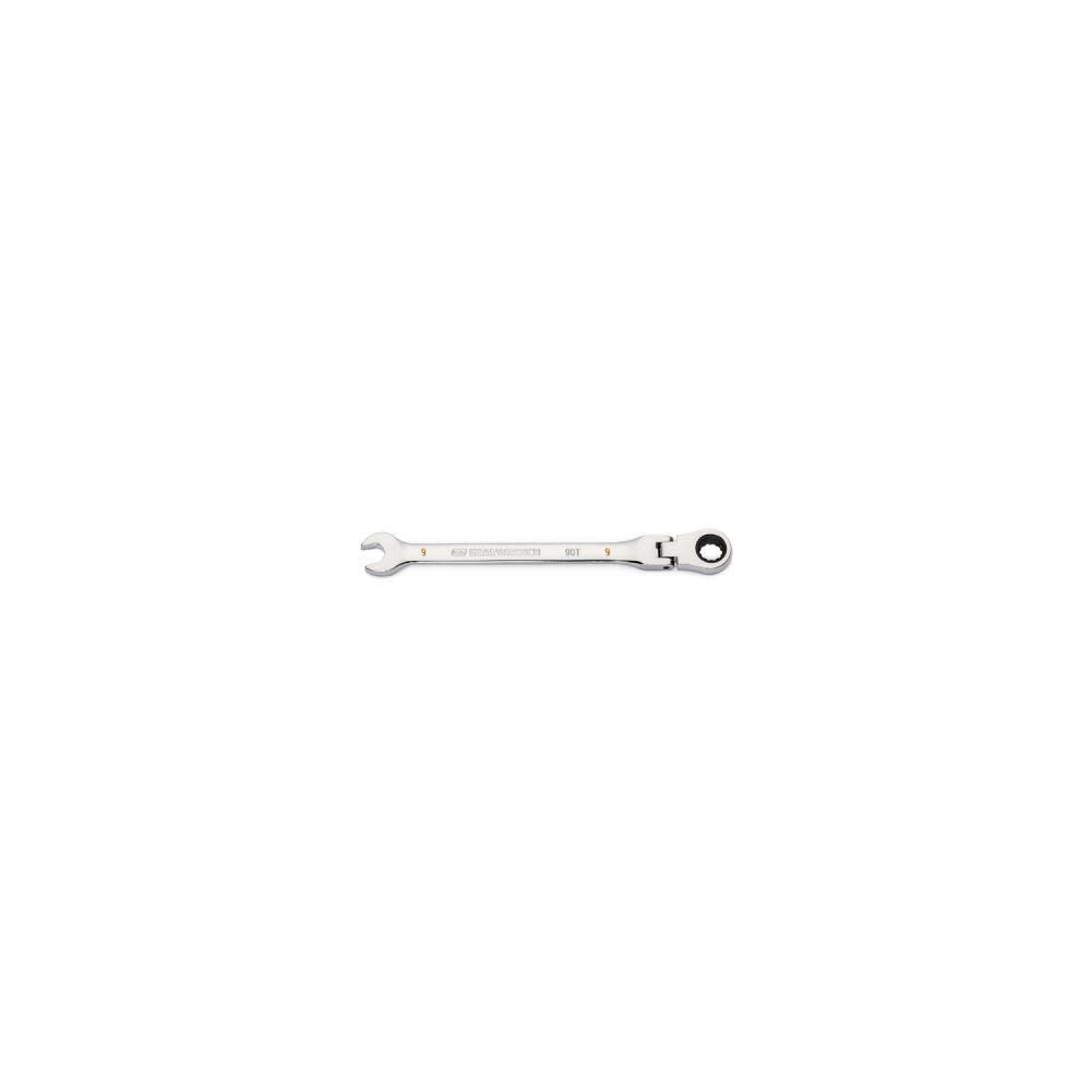 KD86709 9 mm Flexible 12-Point Ratcheting 90-Tooth Full Polish Chrome Combination Wrench, Full Polish Chrome