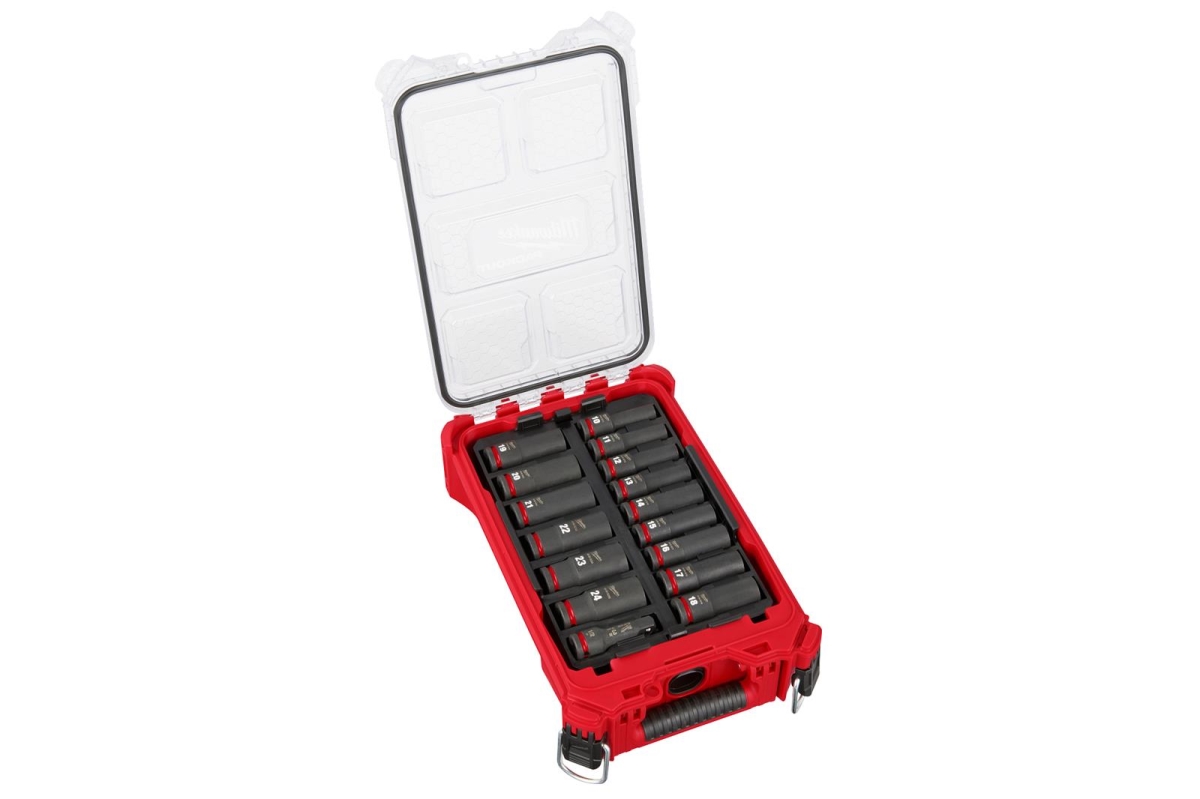 0.5 in. Drive Metric Packout Shockwave Impact-Duty Sockets Set, Black Oxide - 16 Piece