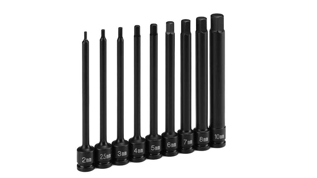 4 in. Extended Length 0.25 in. Drive Impact Hex Drivers, 7 Piece