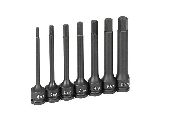 Grey Pneumatic 1/4" Drive 7 Piece 6 Length Metric Hex Driver Set (9269MH)