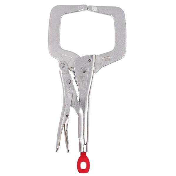 MWK48-22-3531 11 in. Torque Lock Locking C-Clamp Regular Jaws, Red & Silver