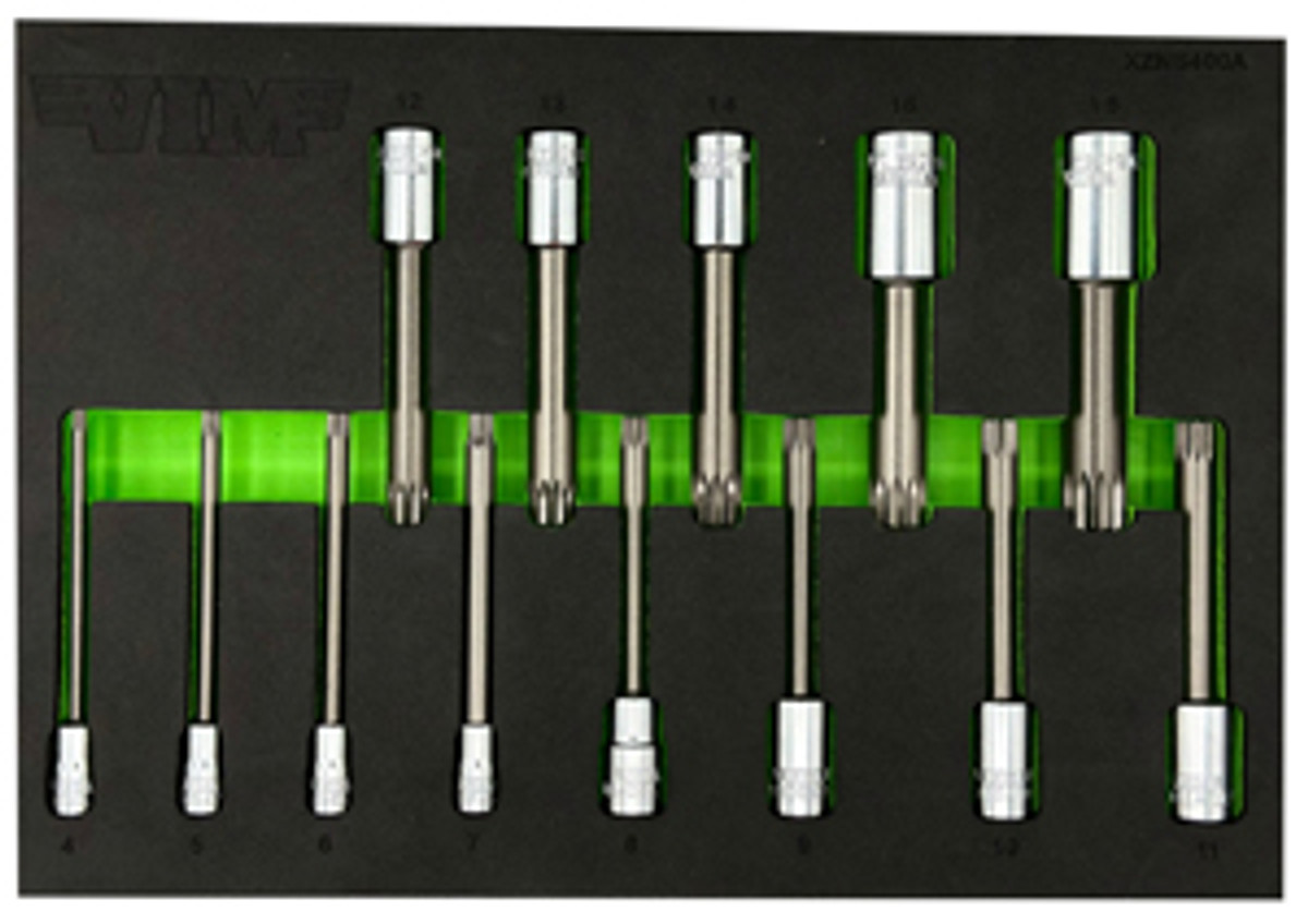 VIM Tools 13 Pc. 4'' OAL XZN Triple Square Driver Set - S2 Steel (XZNS400A)