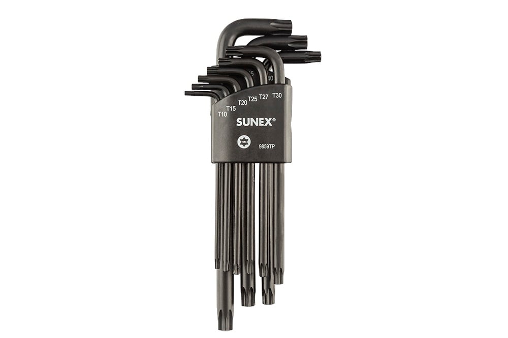 Sunex Tool SU9859TP Tamperproof Torx Long Arm Magnetized Key Set - 9 Piece