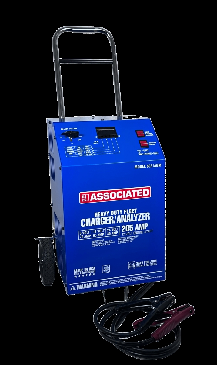 AS6021AGM 6-12-24V Wheeled Battery Charger & Tester
