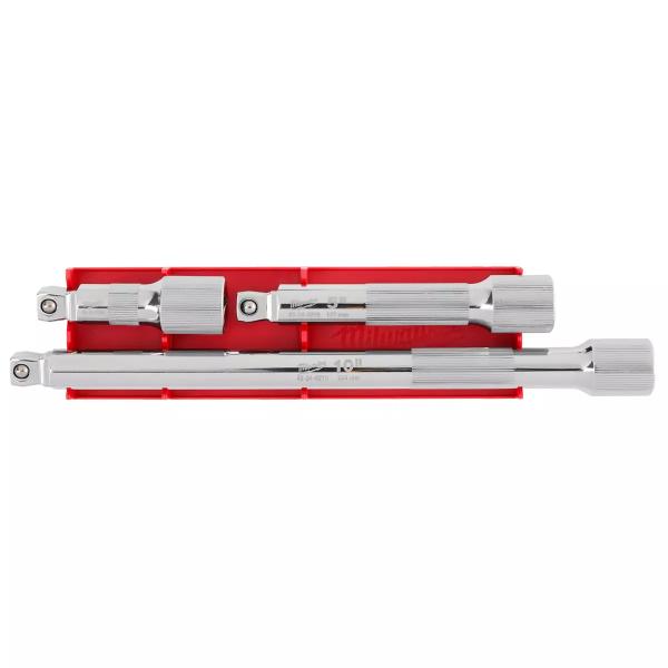 Picture of Milwaukee Electric Tool MWK48-22-9352 0.5 in. Drive Wobble Extension Set&#44; Chrome - 3 Piece