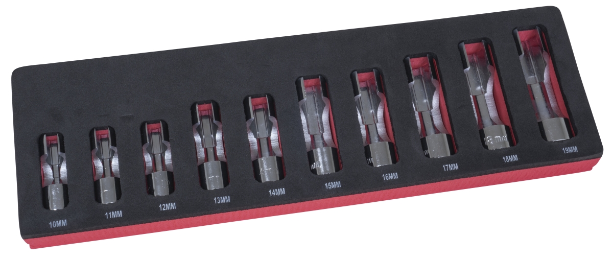 LS12030 10 Piece 0.375 in. Drive Metric Flare Nut Socket Set