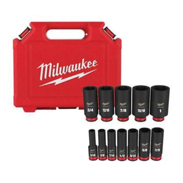 MWK49-66-7006 0.375 in. Drive SAE Deep 6 Point Socket Set - 12 Piece