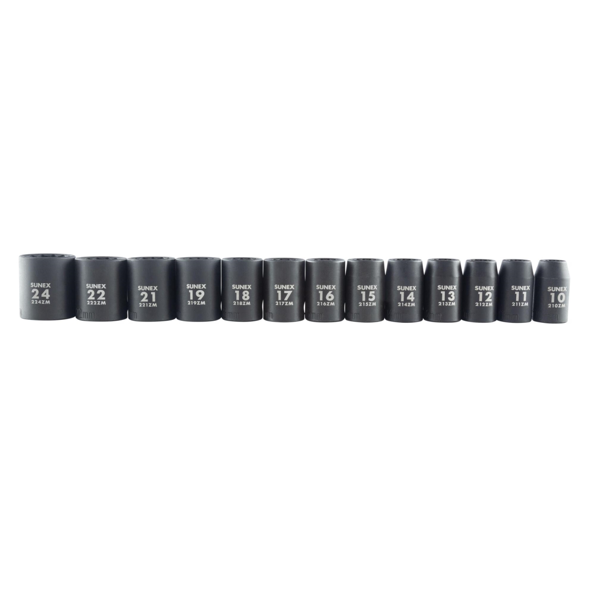 Sunex Tool SU2679A 0.5 in. Drive Metric 12 Point Impact Socket Set - 13 Piece