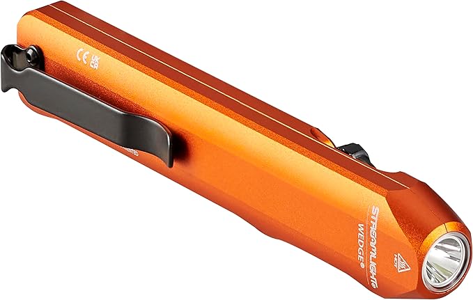 SG88820 300 Lumen Wedge Slim Everyday Carry Flashlight - Includes USB-C Cable & Lanyard, Orange