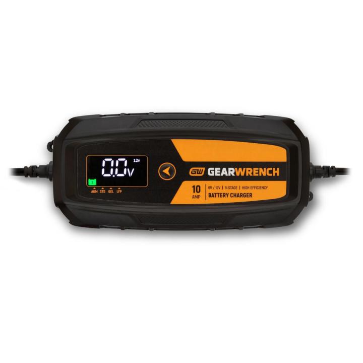 KDGWBC100 10A 6V & 12V Battery Charger & Maintainer, Molten Orange & Black