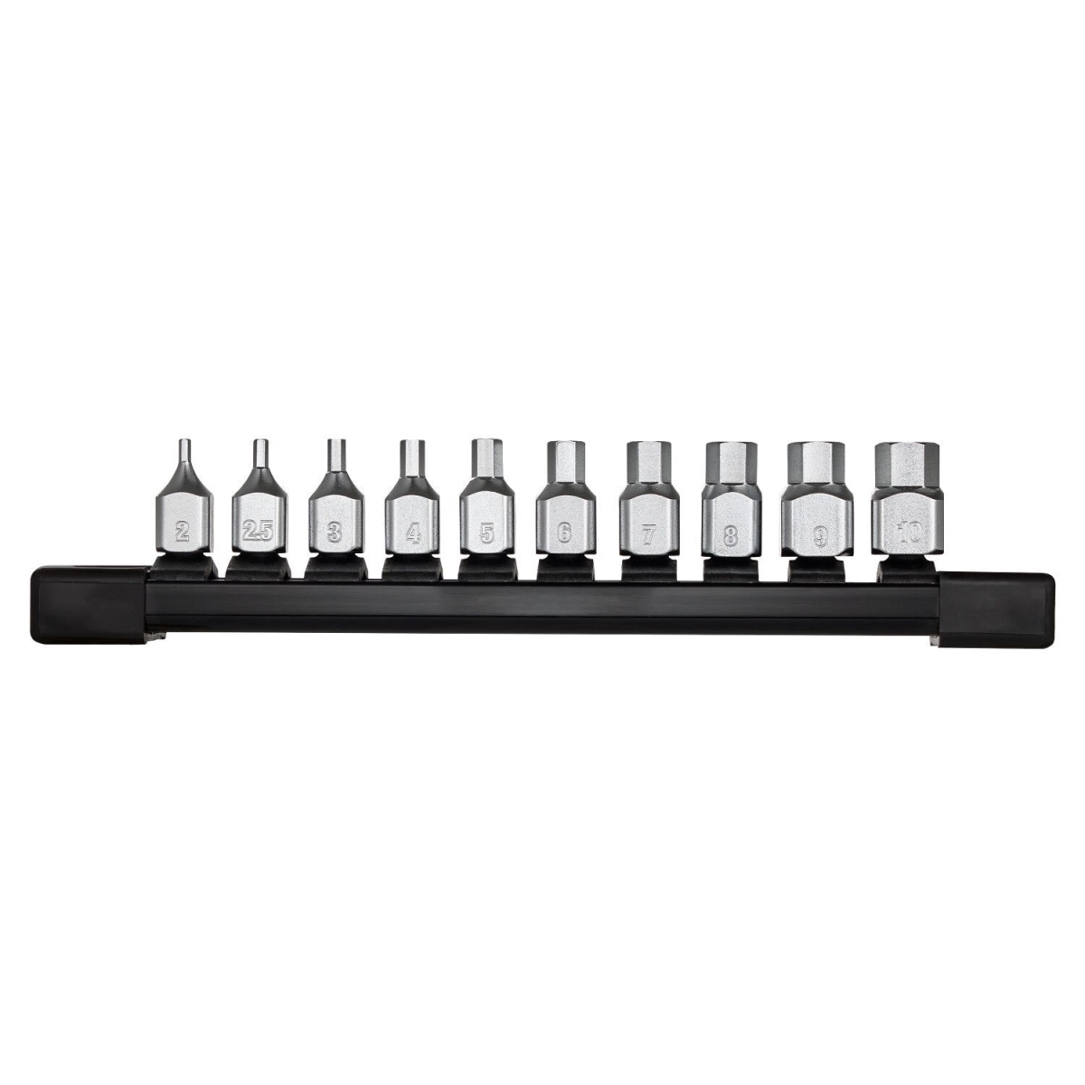 MWK48-22-9545 Low-Profile Metric Hex Bit Socket Set with Anti-Roll Wrench & Ready Sides - 10 Piece