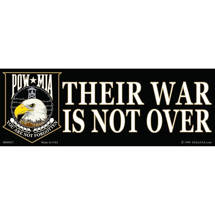 BM0027 Sticker - Pow Mia, Their War - 3.5 x 10 in.