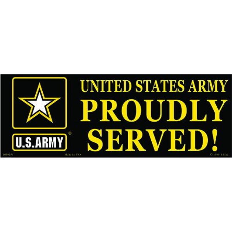 BM0151 Sticker - Army Proudly Served - 3.5 x 10 in.