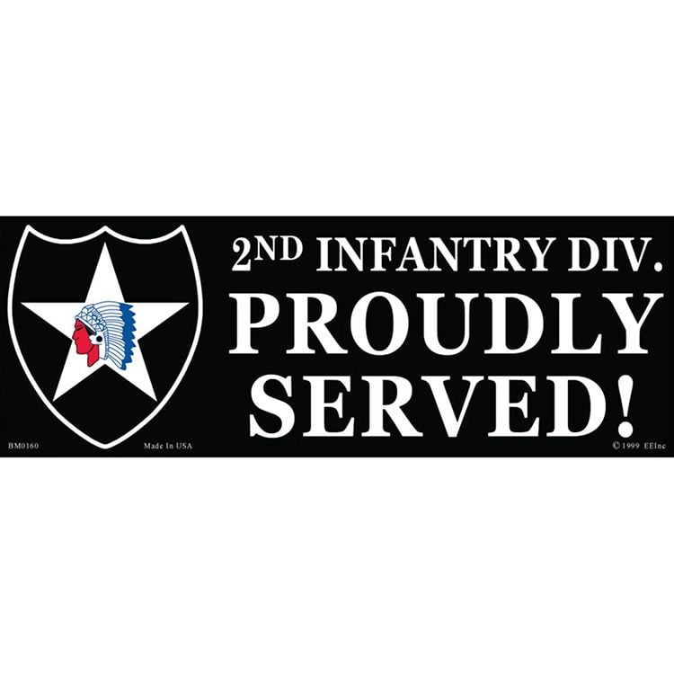 BM0160 Sticker - Army, 2nd Division - 3.5 x 10 in.