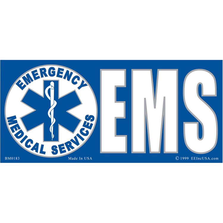 BM0183 Sticker - EMS Logo - 3 x 6.5 in.